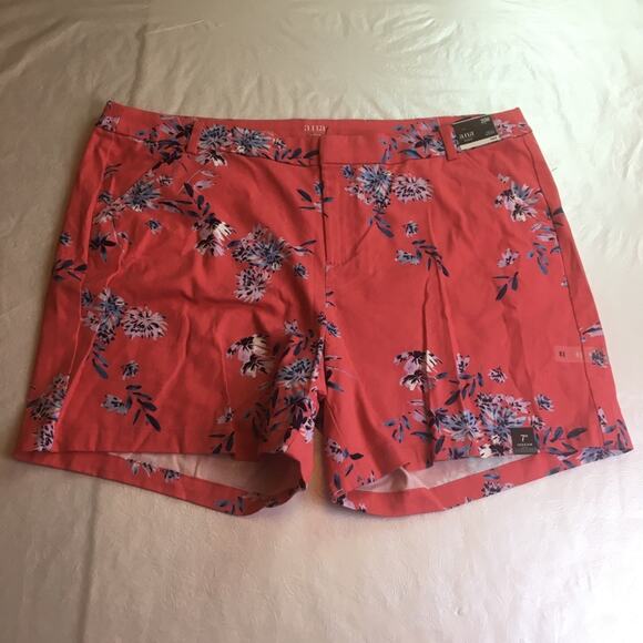 A.n.a Joanna floral twill shorts pink 20W - Picture 6 of 12